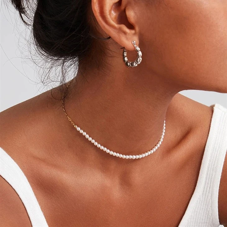 Stainless Steel PVD Plated Chunky Bubble Textured Hoop Earrings price